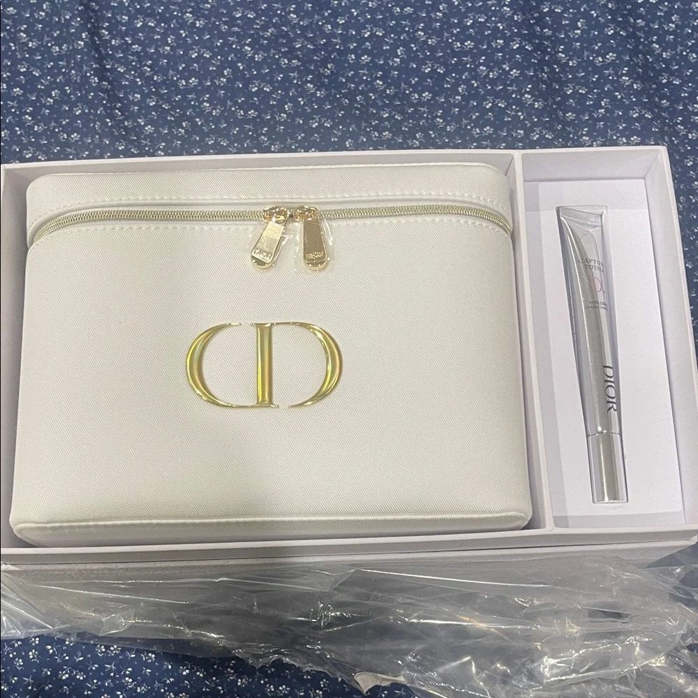Dior White and Gold Pouch platinum set 4 item bundle - Picture 2 of 7